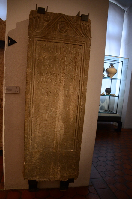 Strasbourg, Koenigshoffen, tomb of Julius of II Augusta with Roman inscription