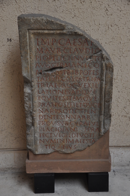 Grenoble, Altar with inscription dedicated emperor  Claudius II Gothicus