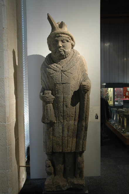 Lezoux (Puy-de-Dôme), Statue of Mercury with Roman inscription on the breast