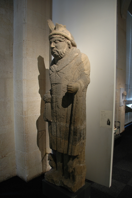 Lezoux (Puy-de-Dôme), Statue of Mercury with Roman inscription on the breast
