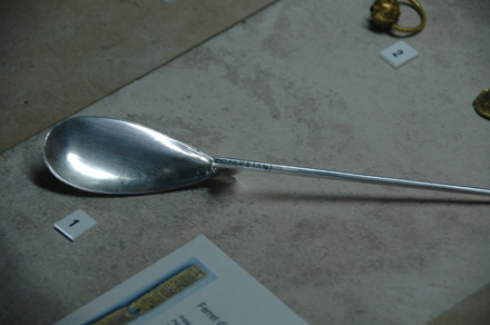 Visigotic silver spoon with inscription Pompeiani