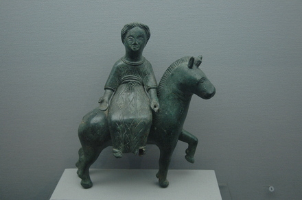 Bronze figurine with the goddess Epona on a horse