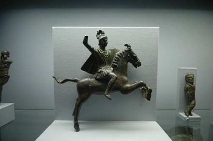 Bronze figurine of a mounted cavalary man