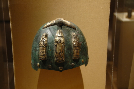 Elamite helmet with divine figures