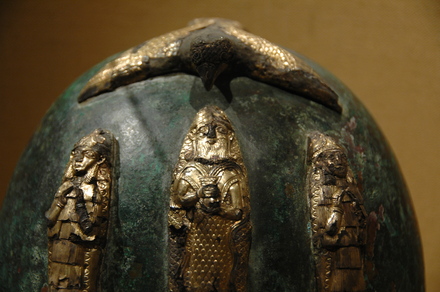 Elamite helmet with divine figures