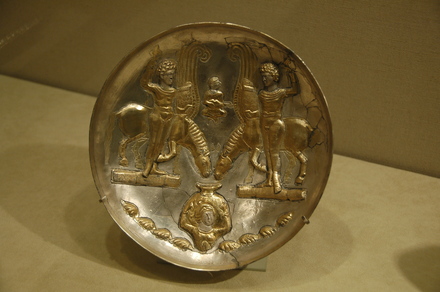 Sasanian plate with the Dioscuri