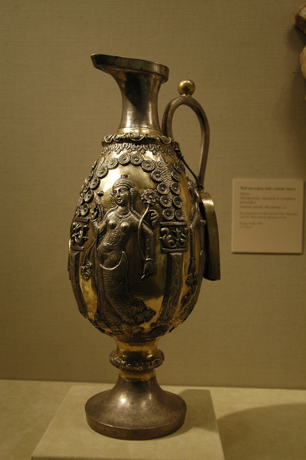 Sasanian ewer with dancing women