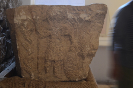 Akaba, Weathered Byzantine capital with st. Longinus