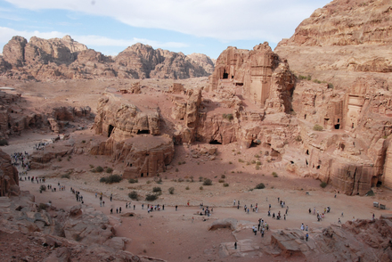 Petra, Outer siq, View from above on street of facades