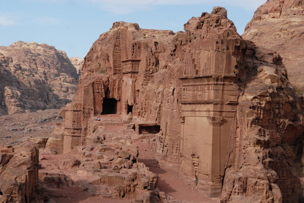 Petra, Outer siq, View from above on street of facades