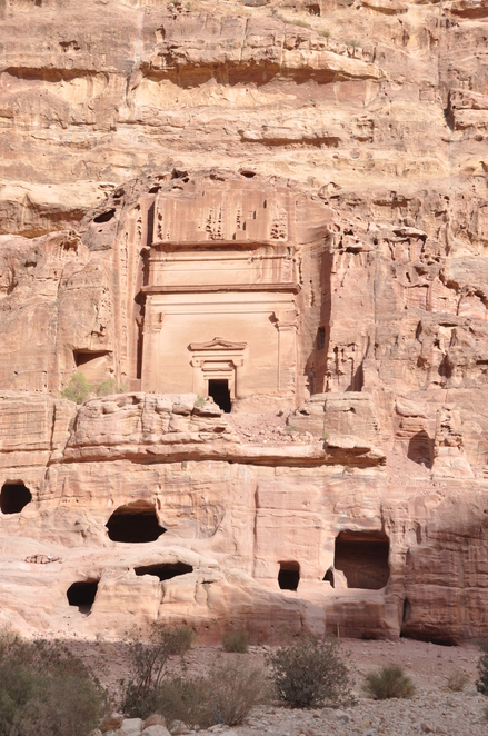 Petra, Outer siq, Tomb813, exterior with entrance