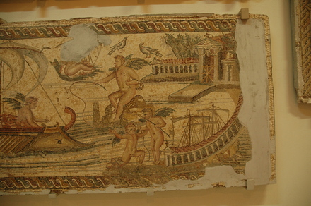 Lepcis Magna, Villa of the Nile Mosaic, Port with erotes