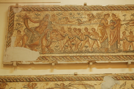 Lepcis Magna, Villa of the Nile Mosaic, Nile with hippopotamys and erotes
