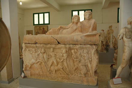 Cyrene, Southern necropolis, Sarcophagus with a relief of centaurs
