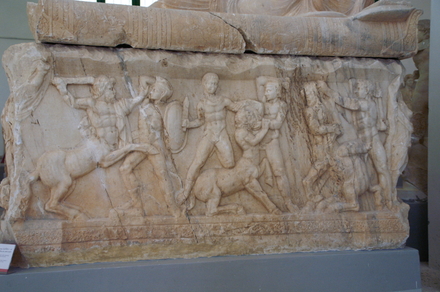 Cyrene, Southern necropolis, Sarcophagus with a relief of centaurs
