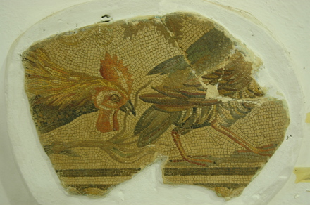 Ptolemais, Palace of the Columns, Mosaic of a rooster