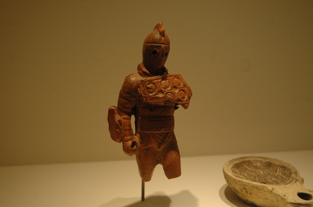 Roman terracotta figurine of a Samnite gladiator