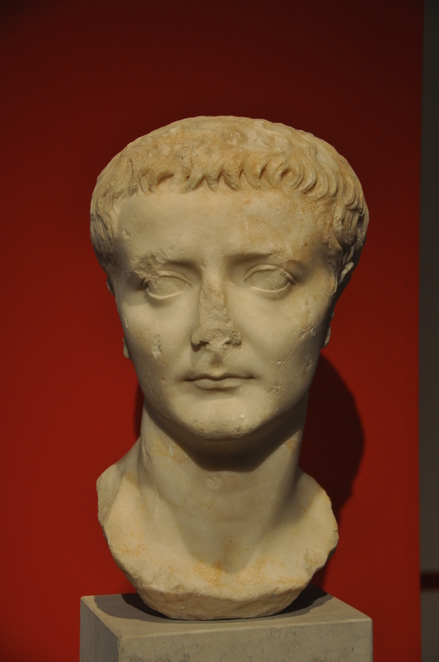 Marble head of emperor Tiberius