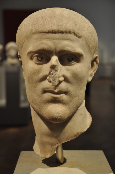 Marble head of emperor Constantius I