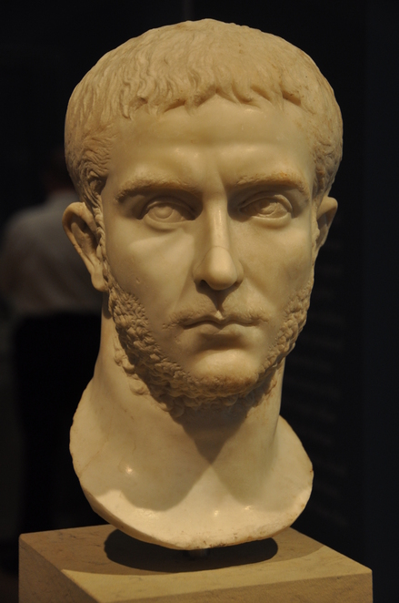 Marble head of emperor Gallienus