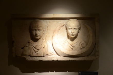 Grave relief for a boy and a girl