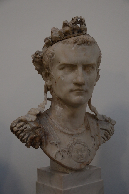 Bust of emperor Caligula with tiara