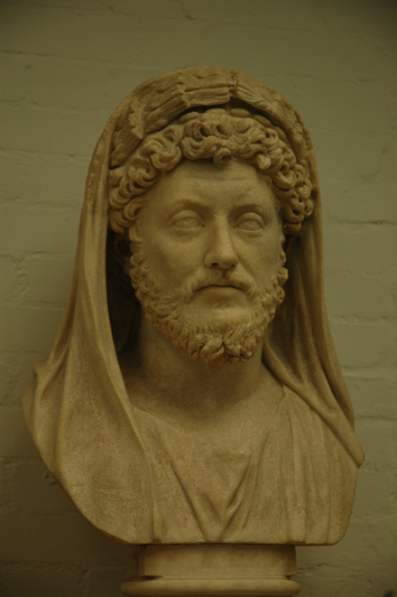 Bust of emperor Marcus Aurelius as Pontifex Maximus