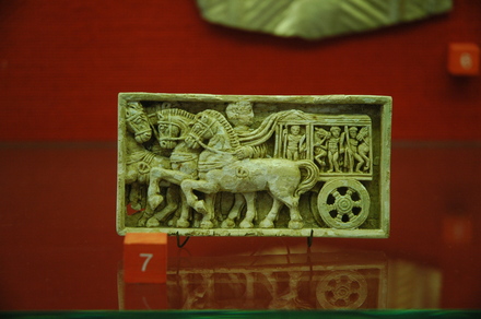 Relief with a tensa with the Dioscuri