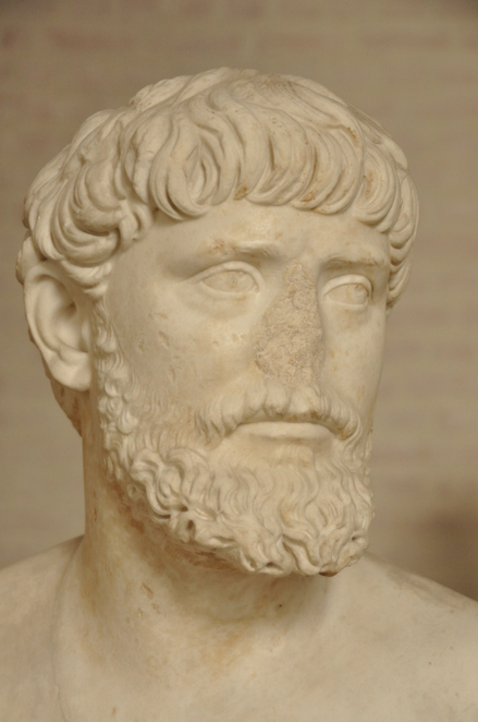 Bust of man, could be Apollodorus of Damascus,  the architect of emperor Trajan and Hadrian, if the inscription is correct