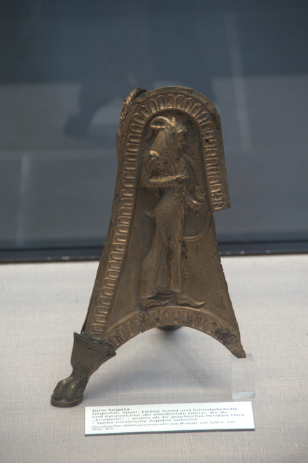 Relief on a table leg with Juno the Saviour (sospita)