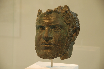 Bronze head of emperor Caracalla