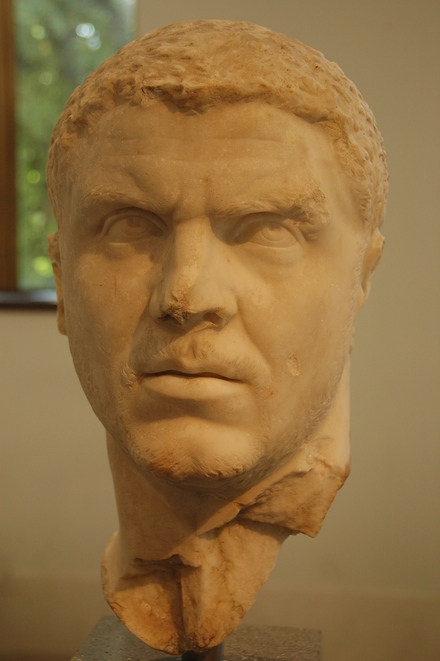 Marble head of emperor Caracalla