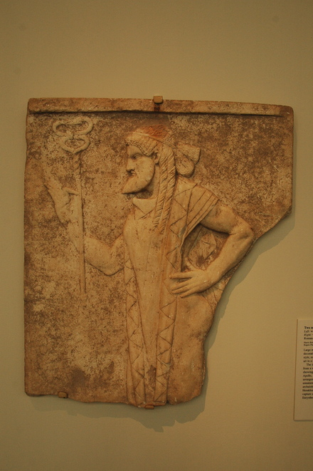 Marble relief of Hermes