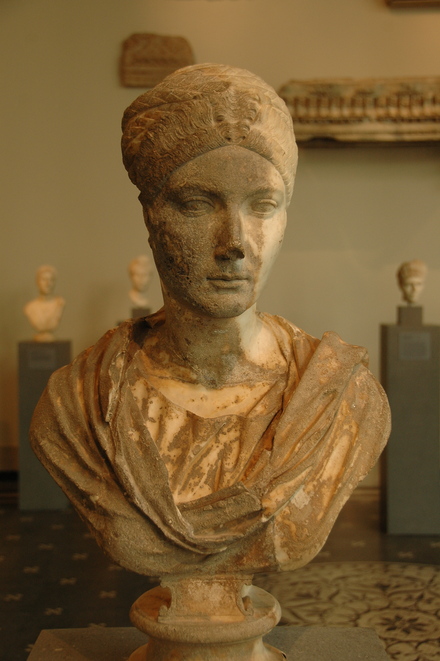 Marble hbust of empress Vibia Sabina, wife of Hadrian