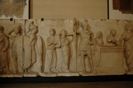 Altar with sacrificing soldiers