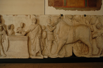 Altar with sacrificing soldiers