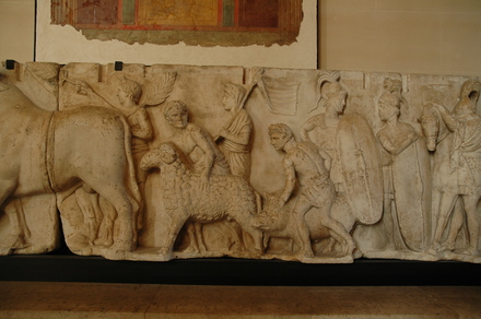 Altar with sacrificing soldiers