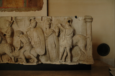 Altar with sacrificing soldiers