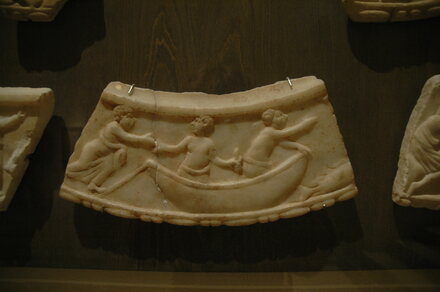 Relief with fisherman