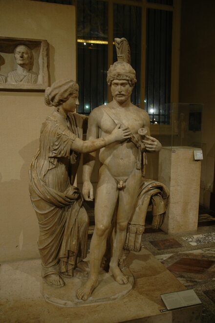 Statue of emperor Hadrian and his wife Lucilla as Mars and Venus