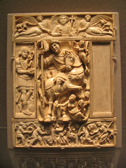 Emperor Justinian's victory on the Barberini, ivory Relief