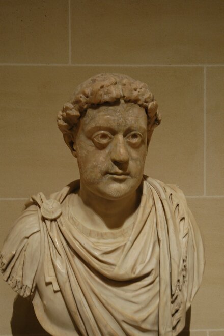Marble bust with alabaster head of the east Roman emperor Leo I