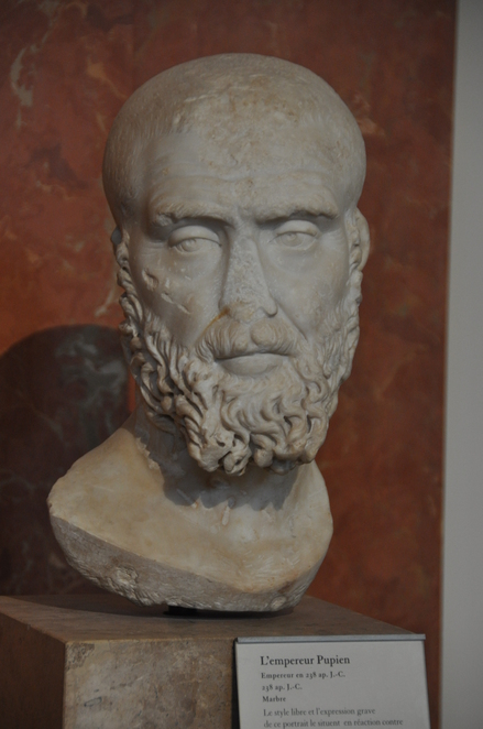 Head of emperor Marcus Clodius Pupienus Maximus