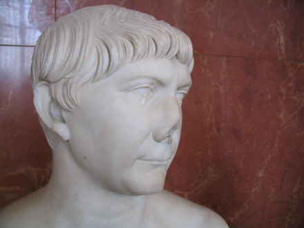 Marble head of emperor Trajan