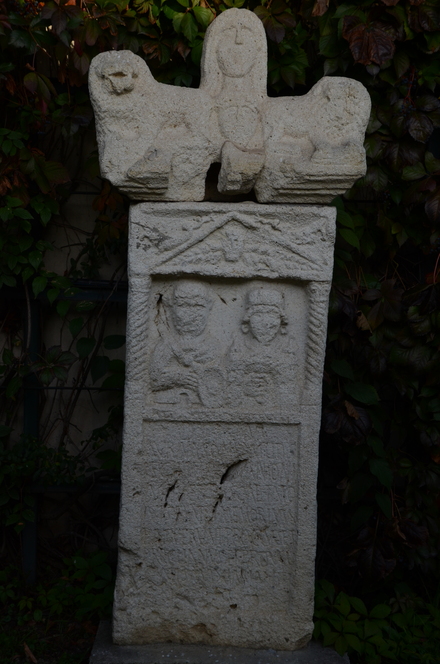Crowned tombstone of a couple
