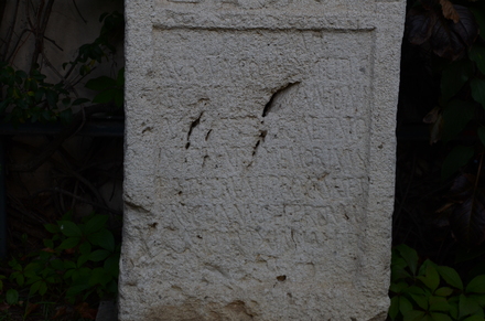Crowned tombstone of a couple, detail