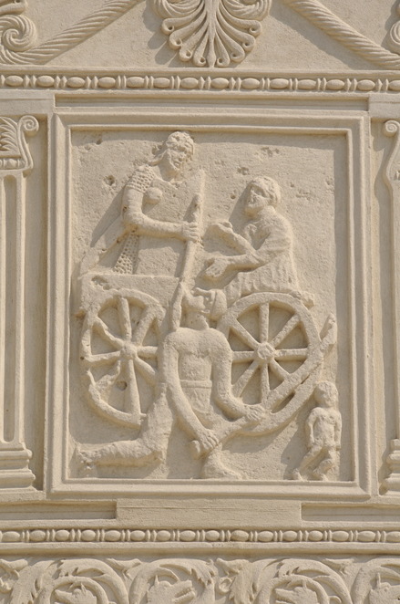 Adamclisi, Trophee of Trajan, Metope with a chariot (cast)