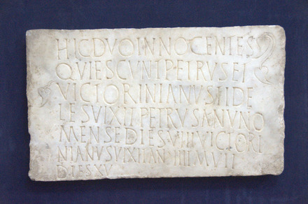 Christian tombstone of Petrus and Victor