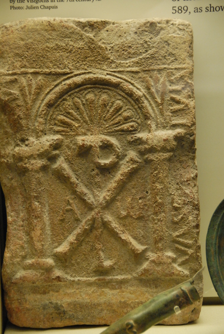 Ronda, Earthenware tile with chi-rho monogram and Roman inscription