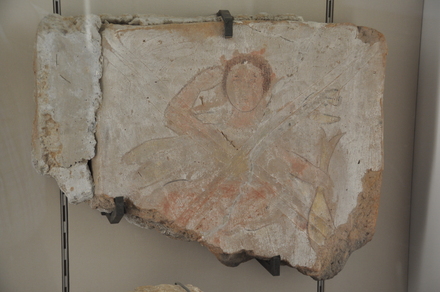 Dura Europos, Synagogue ceiling tile with  flower